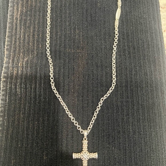 LAGOS Silver Cross Pendant Necklace